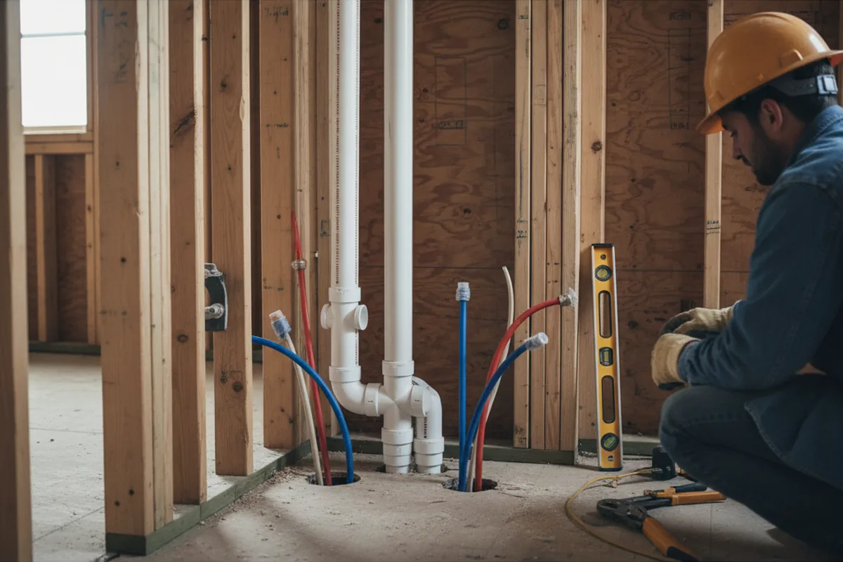 Drain and supply rough-in during Toilet Repair and Installation in Masontown